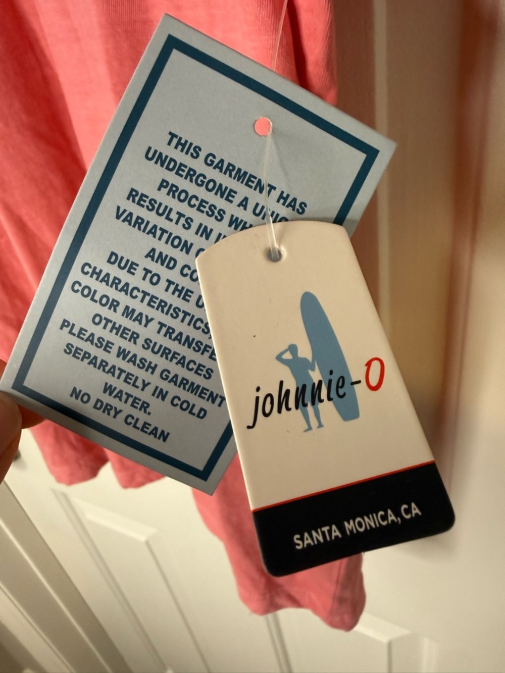 johnnie-O Coral Pink Pocket Tee - Picture 3 of 6
